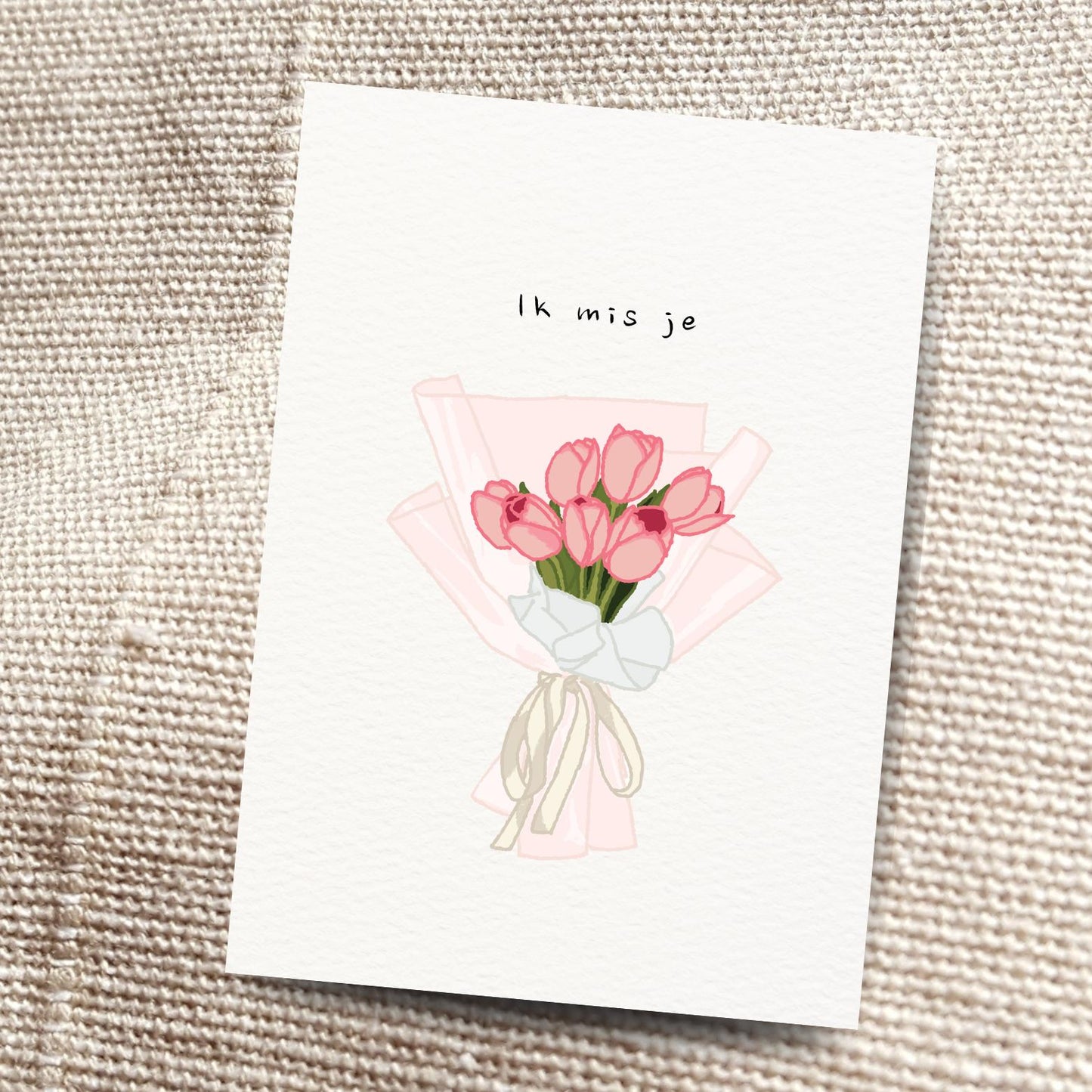 Ik mis je met tulpen