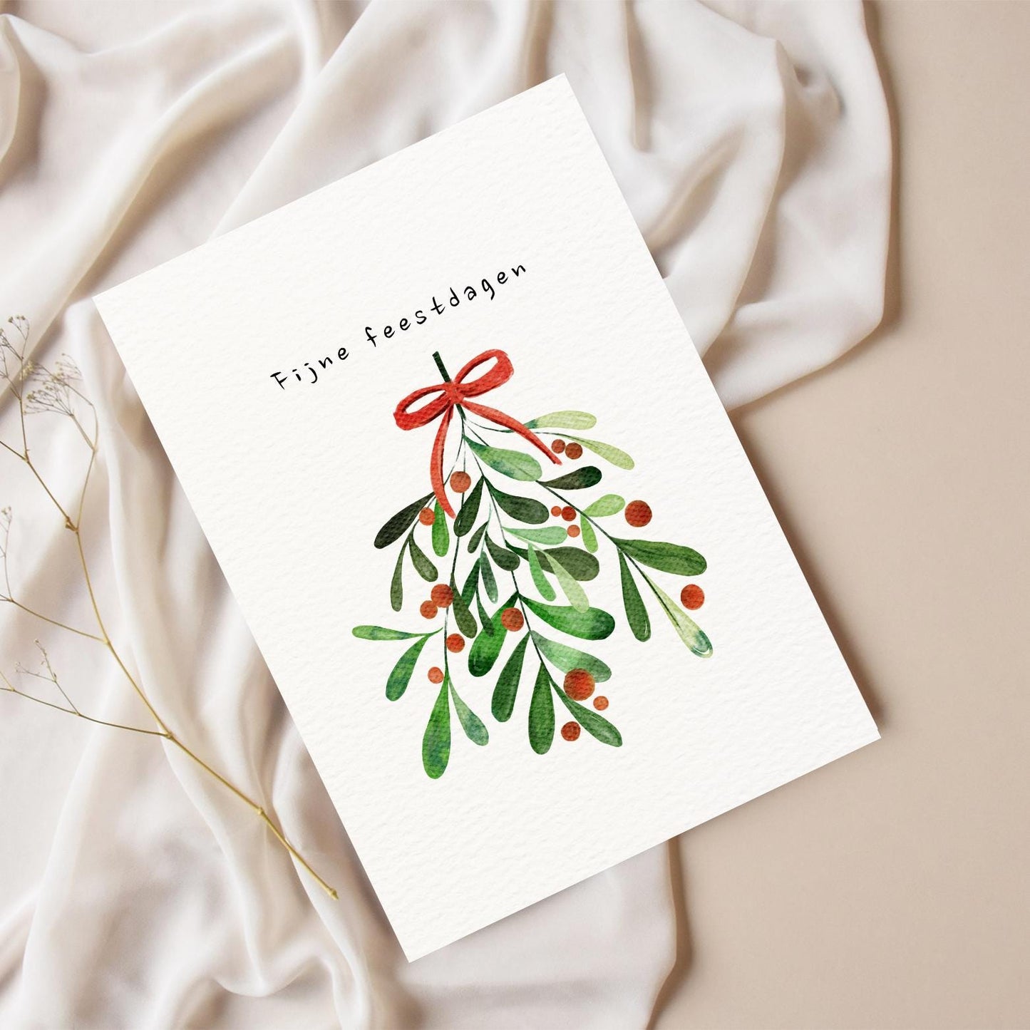 Fijne feestdagen mistletoe