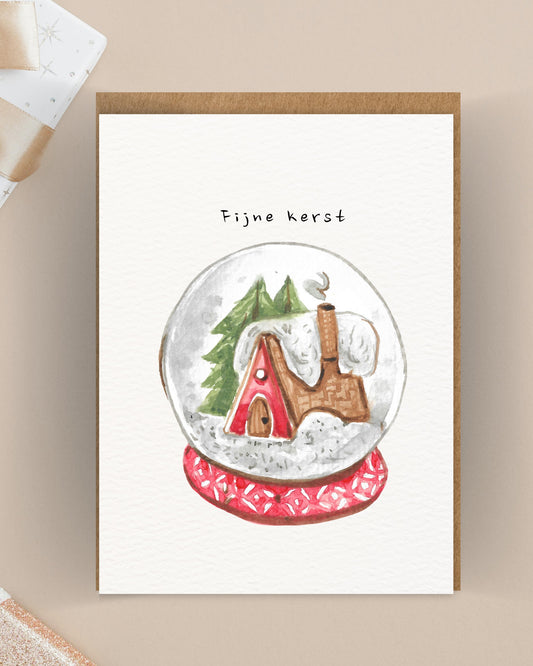 Fijne kerst sneeuwbol