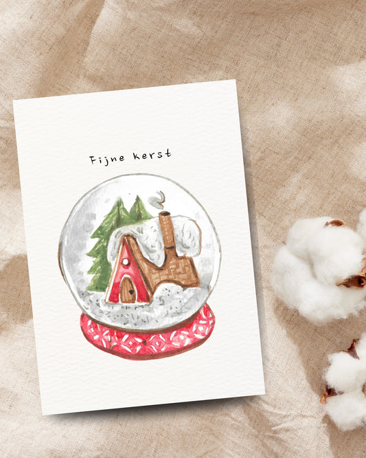 Fijne kerst sneeuwbol