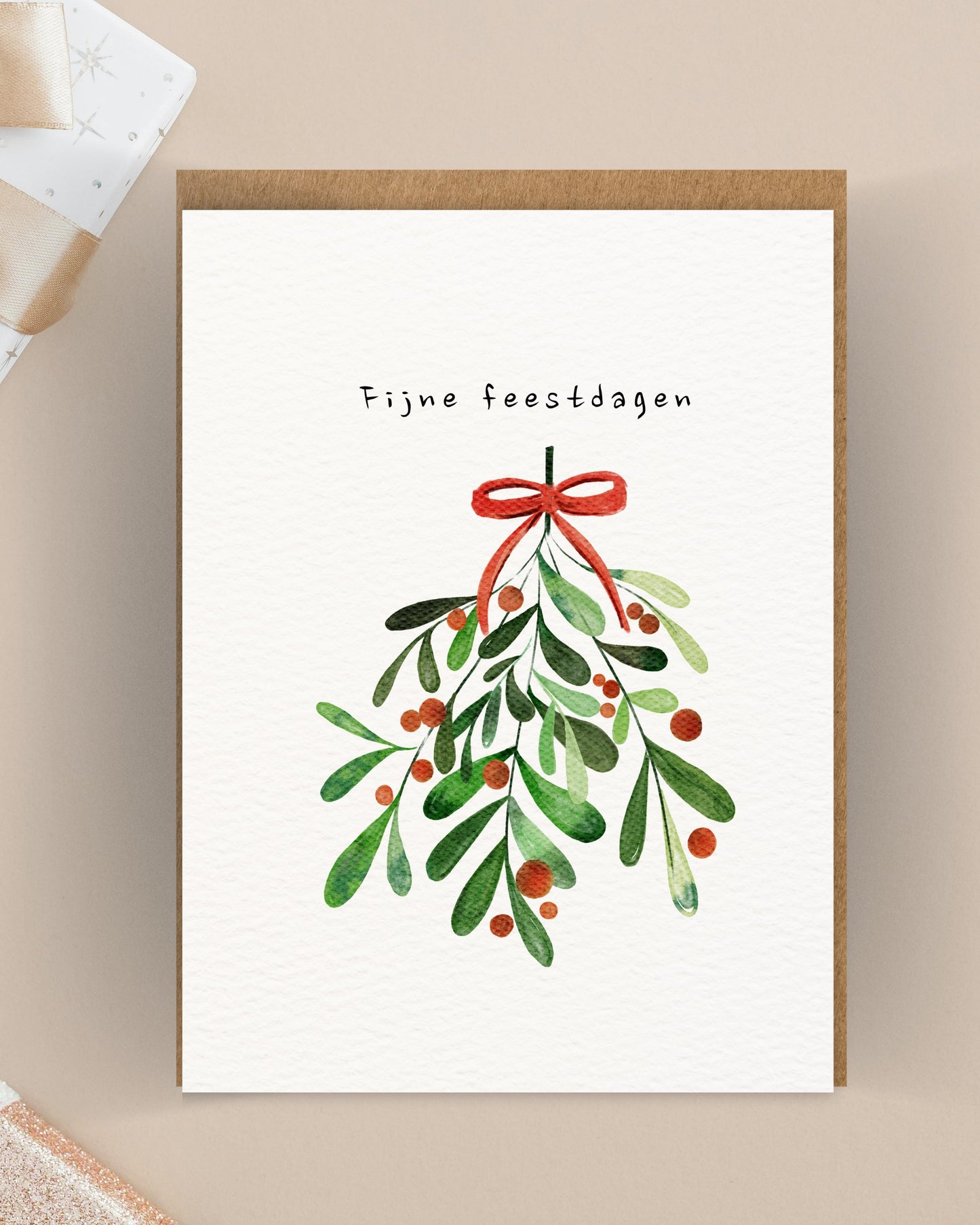 Fijne feestdagen mistletoe