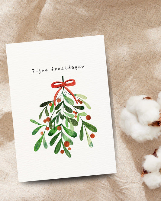 Fijne feestdagen mistletoe
