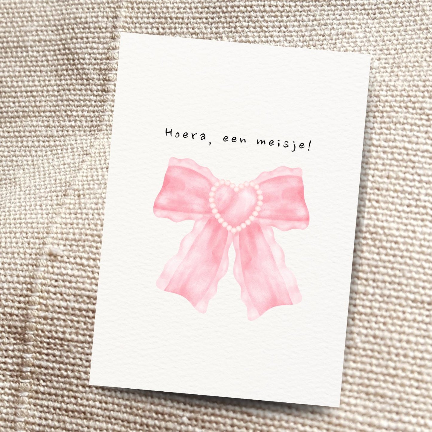 Hoera een meisje kaart