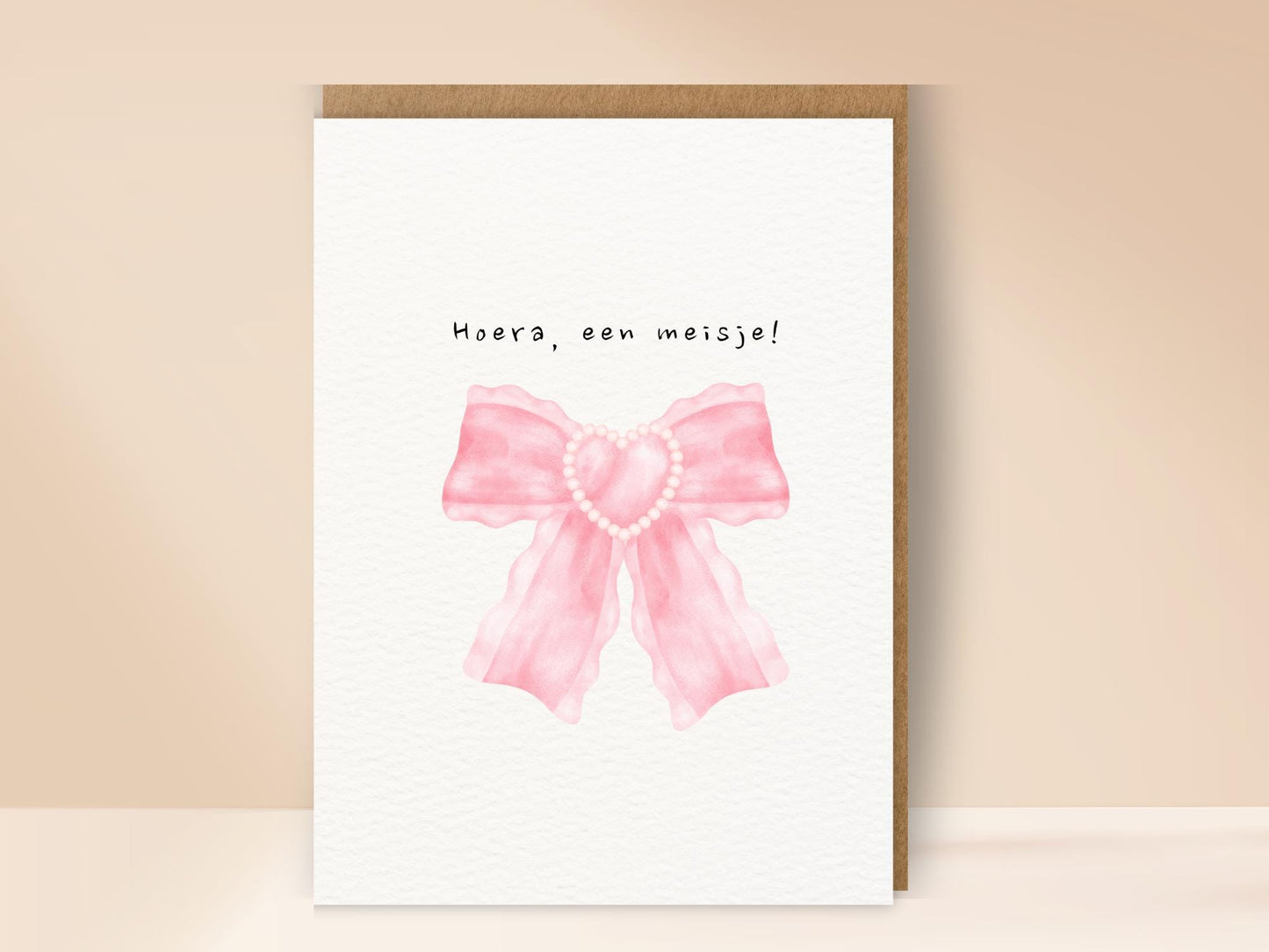 Hoera een meisje kaart